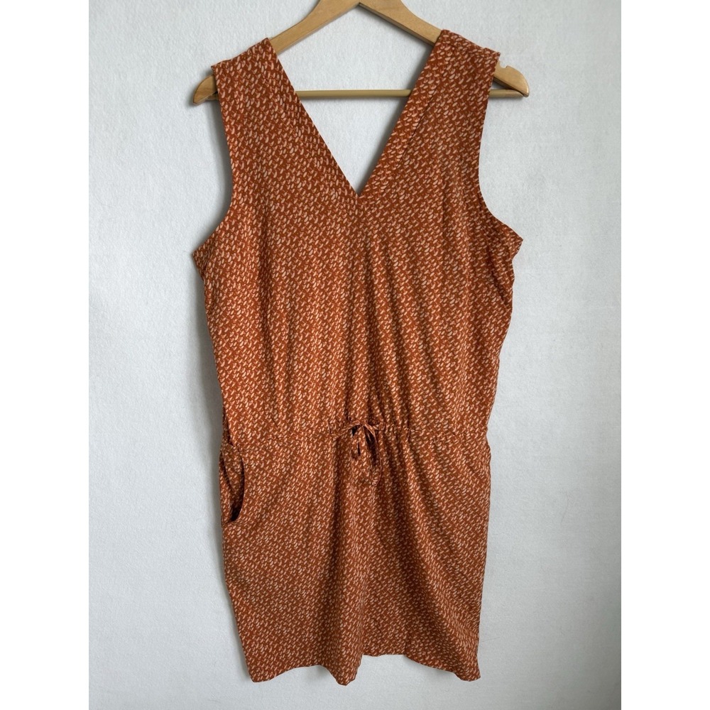 Toad & Co Sunkissed Liv Dress Large Rust Pockets Back Buttons Lightweight
